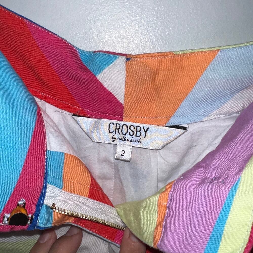 Crosby by mollie burch bright stripe flat front shorts size 2 - Picture 5 of 8